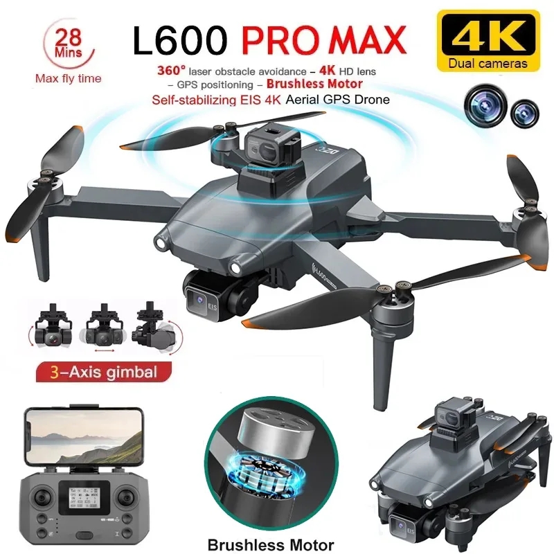 Drone Camera Night Vision - L600 PRO MAX GPS Drone profesional